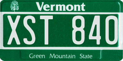 VT license plate XST840