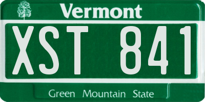VT license plate XST841