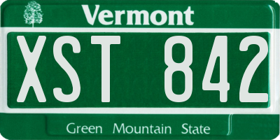 VT license plate XST842