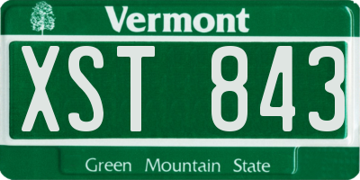 VT license plate XST843