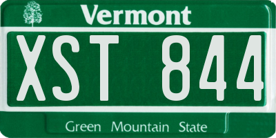 VT license plate XST844