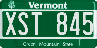 VT license plate XST845