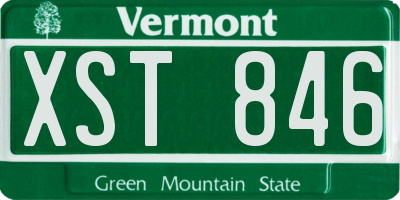 VT license plate XST846