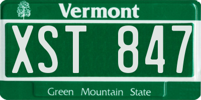 VT license plate XST847