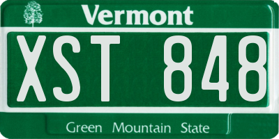 VT license plate XST848