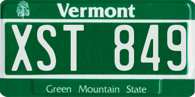 VT license plate XST849