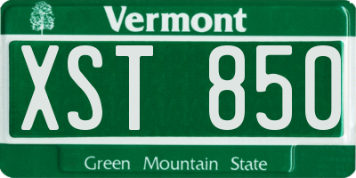 VT license plate XST850