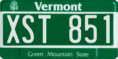 VT license plate XST851