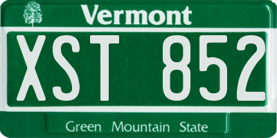VT license plate XST852
