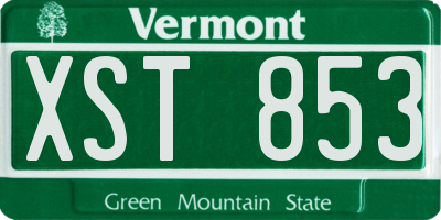 VT license plate XST853