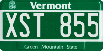 VT license plate XST855