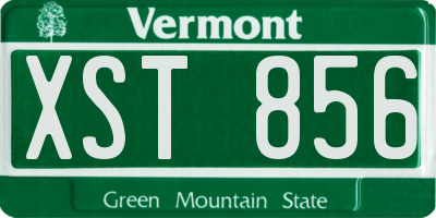 VT license plate XST856