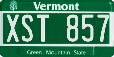 VT license plate XST857