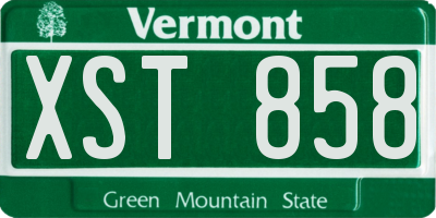 VT license plate XST858