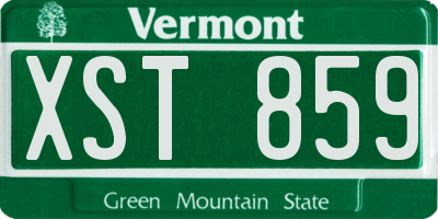 VT license plate XST859