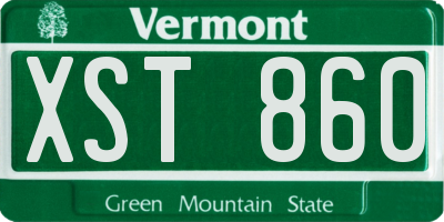 VT license plate XST860