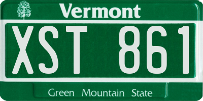 VT license plate XST861