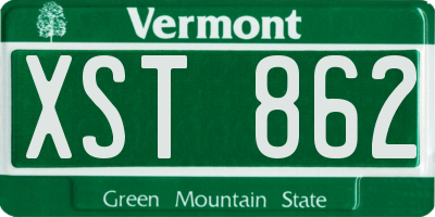 VT license plate XST862