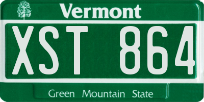 VT license plate XST864