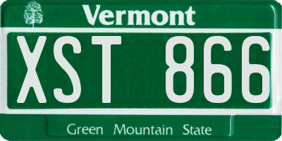 VT license plate XST866