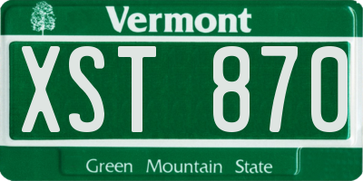 VT license plate XST870