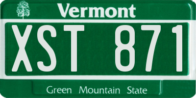 VT license plate XST871