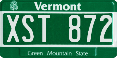 VT license plate XST872