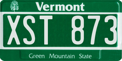 VT license plate XST873