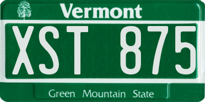 VT license plate XST875