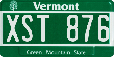 VT license plate XST876