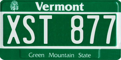 VT license plate XST877