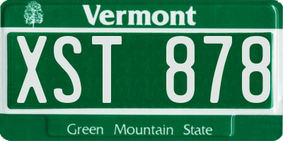 VT license plate XST878