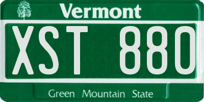 VT license plate XST880