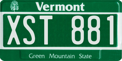 VT license plate XST881