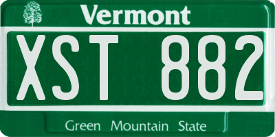 VT license plate XST882