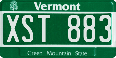 VT license plate XST883