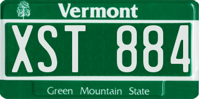 VT license plate XST884