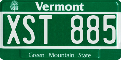 VT license plate XST885