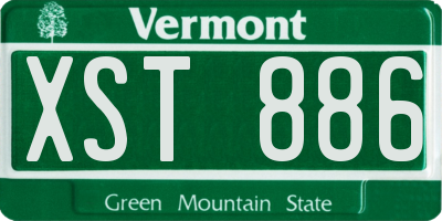 VT license plate XST886