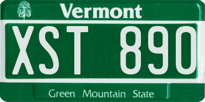 VT license plate XST890