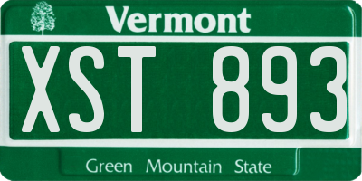 VT license plate XST893