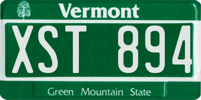 VT license plate XST894