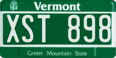 VT license plate XST898