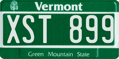 VT license plate XST899