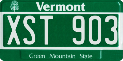 VT license plate XST903
