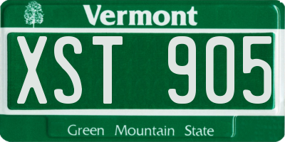 VT license plate XST905