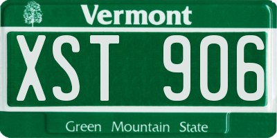 VT license plate XST906