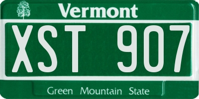 VT license plate XST907