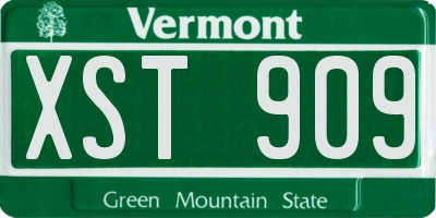 VT license plate XST909