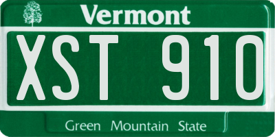 VT license plate XST910